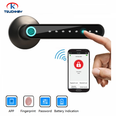 2020 Single Latch Fingerprint Smart Digital Blue Tooth Ble Door Lock With App Unlock